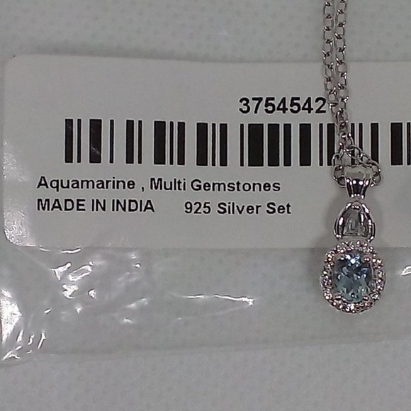 FREE WITH ANY NECKLACE PURCHASE, genuine  blue aquamarine necklace - Picture 2 of 10